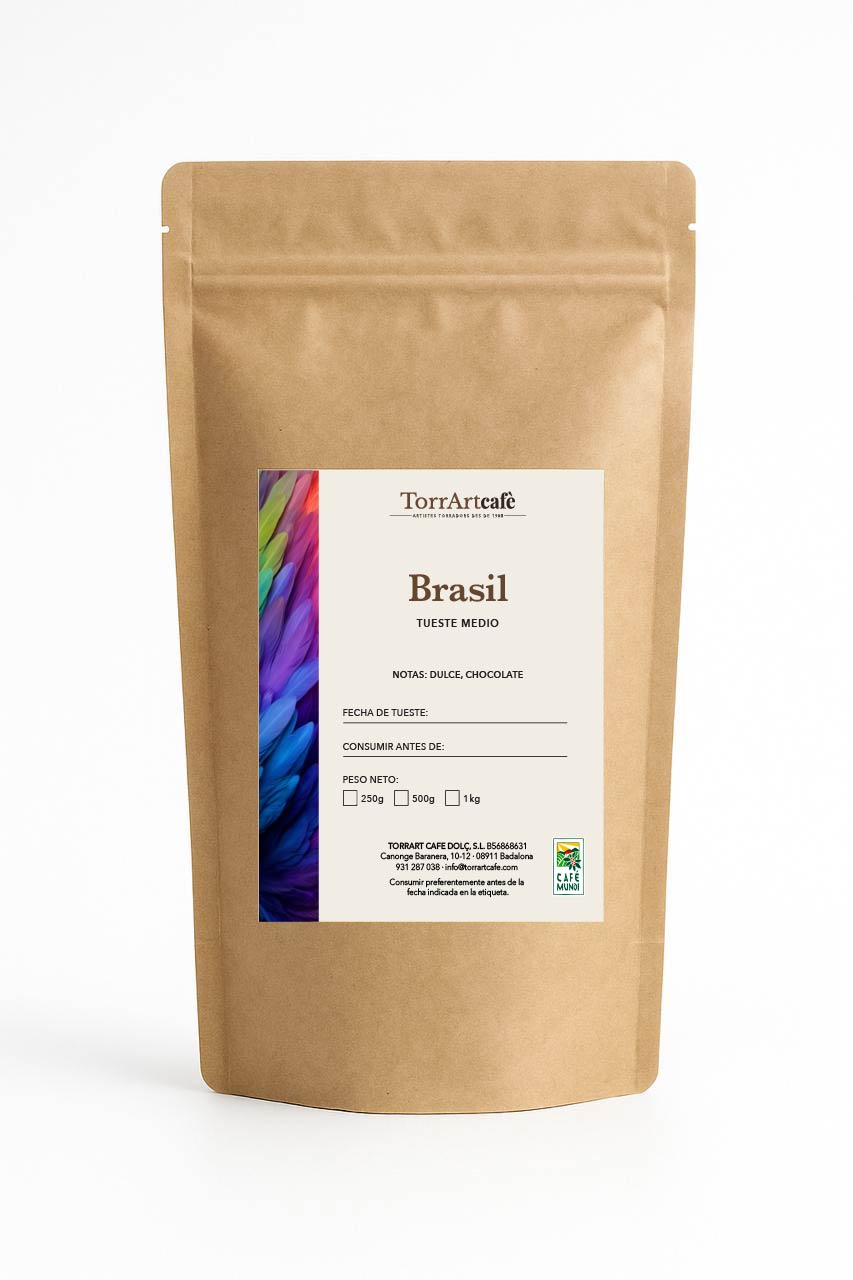Café selecto Brasil de TorrArtcafè, con notas dulces y de chocolate, tueste de autor y empaque artesanal.